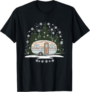 Camping RV Christmas Motorhome T-Shirt - T-Shirt | Black