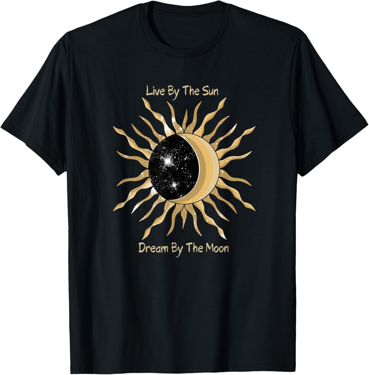 Live By The Sun Dream By The Moon Astrology T-Shirt - T-Shirt | Black