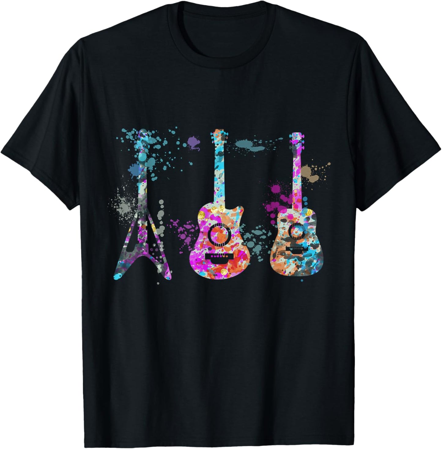 Guitar Instrument Silhouette Guitars T-Shirt - T-Shirt | Black