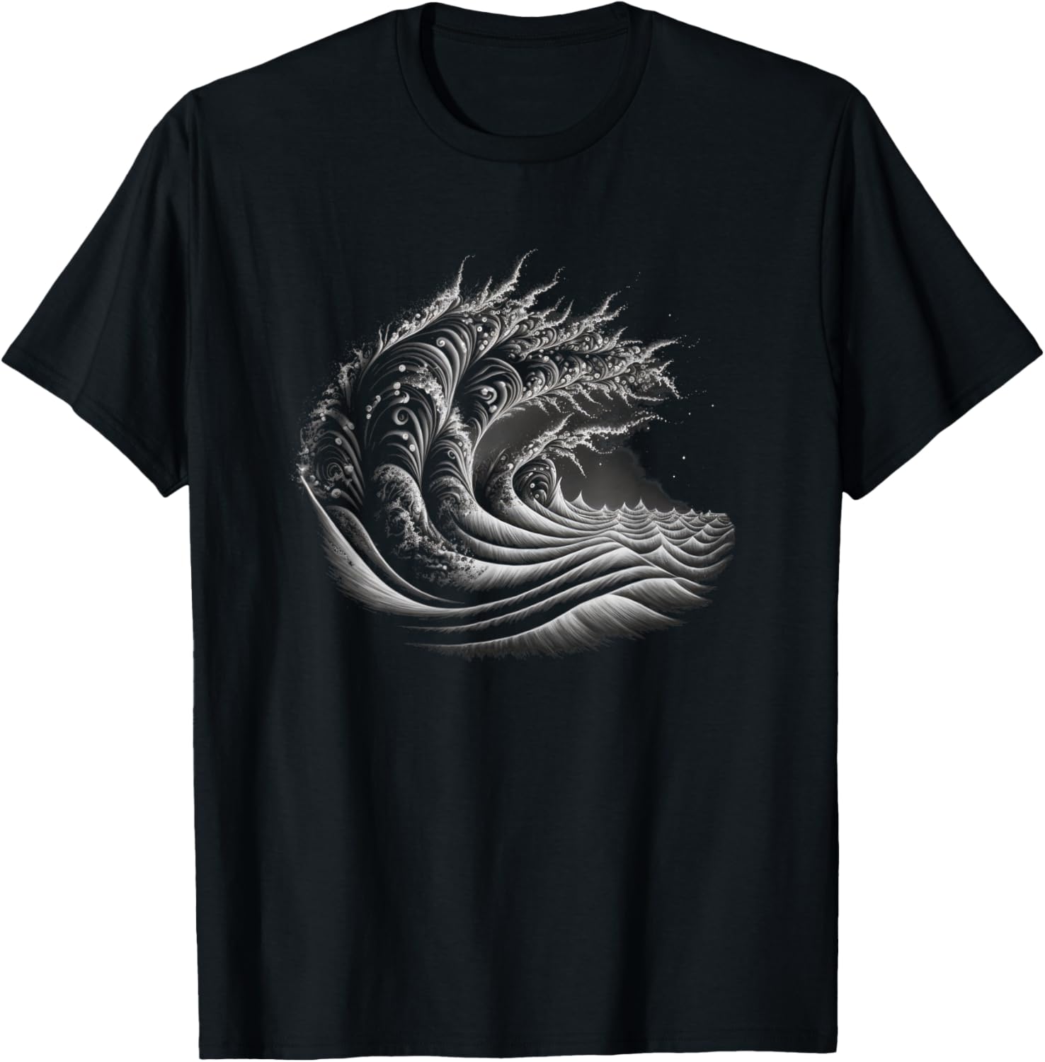 Fibonacci Sequence Wave T-Shirt - T-Shirt | Black