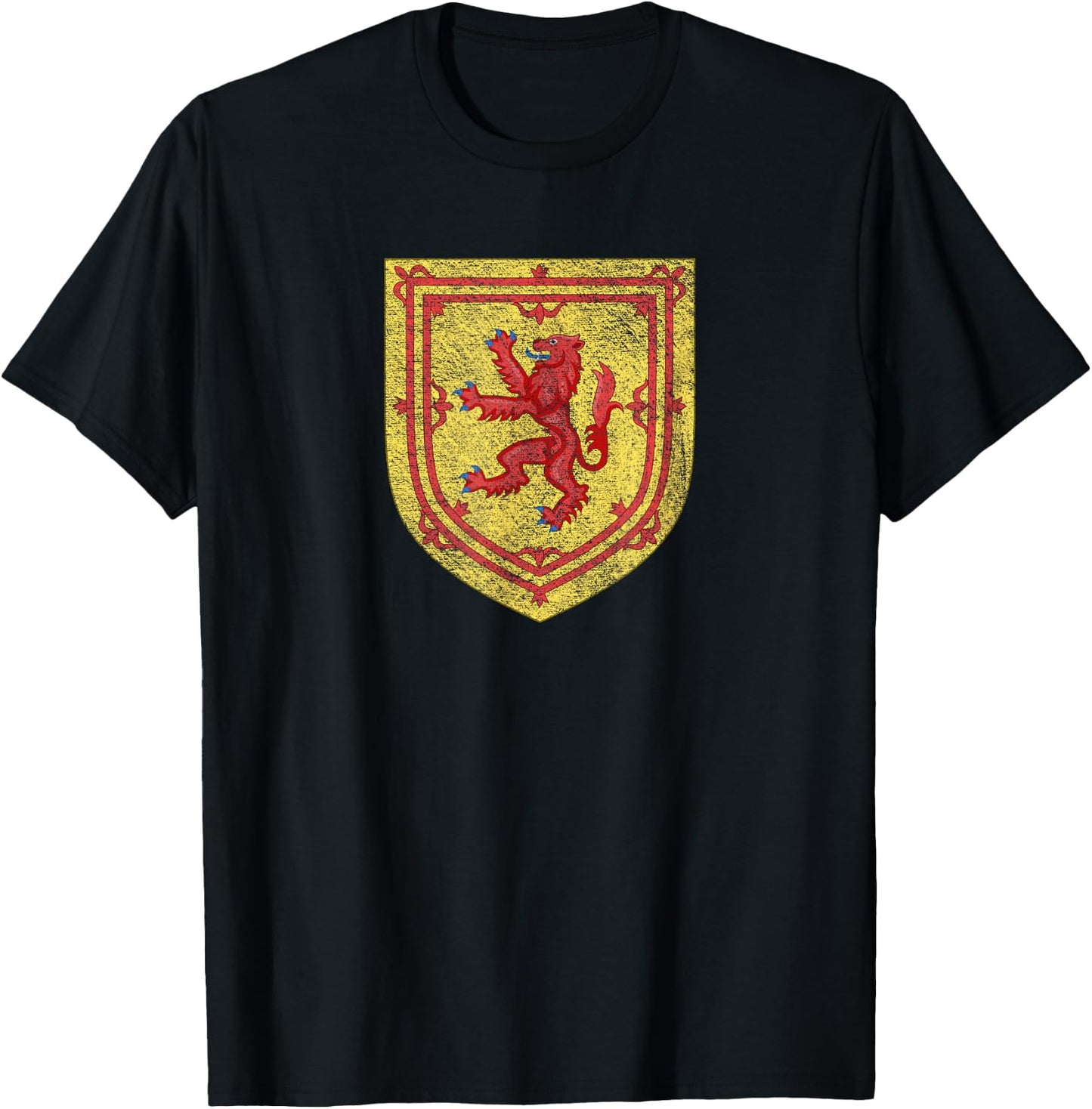 Scottish Lion Emblem Scotland Flag Coat of Arms Independence T-Shirt - T-Shirt | Black