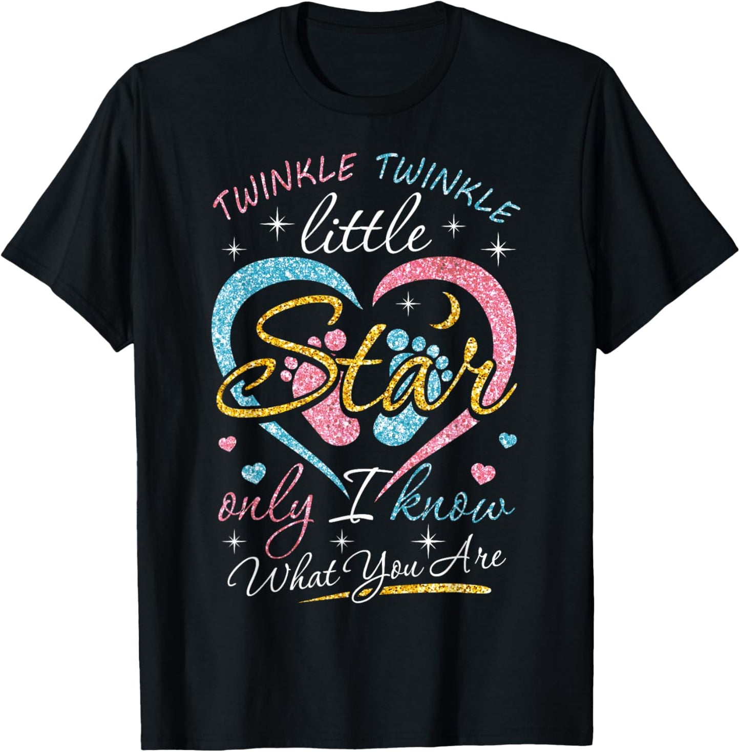 Twinkle Twinkle Little Star Only I Know Gender Keeper Reveal T-Shirt - T-Shirt | Black