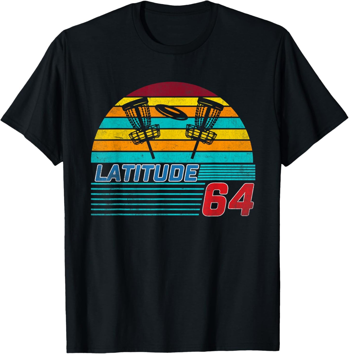 Latitude 64 Disc Golf Retro Vintage Men Women T-Shirt - T-Shirt | Black