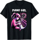 Cute Piano Girl Pianist Keyboard Musician Classical Music T-Shirt - T-Shirt | Black