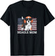 Beagle Mom American Flag 4th of July Patriotic USA Design Women T-Shirt - T-Shirt | Black