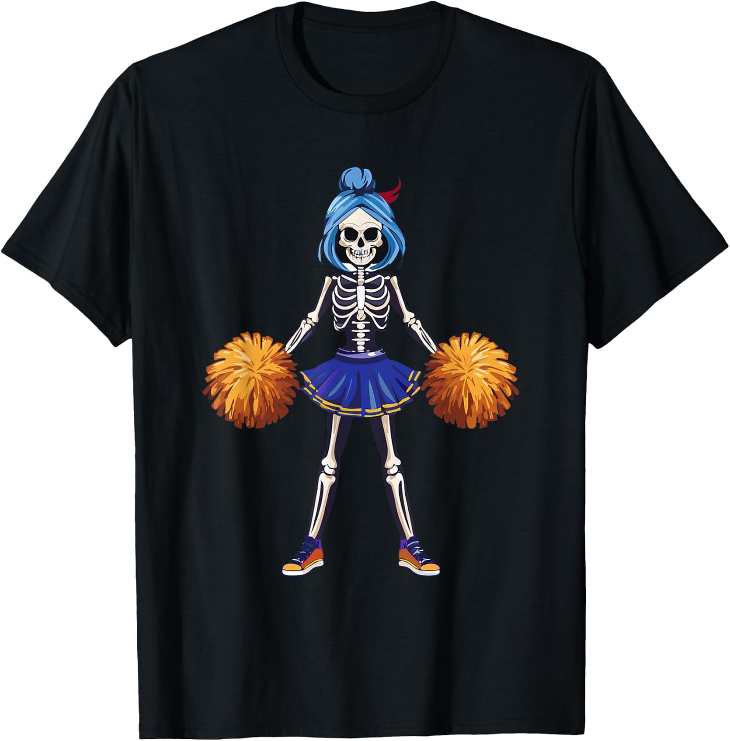 Funny Scary Goth Girl Halloween Cheerleader Costume T-Shirt - T-Shirt | Black