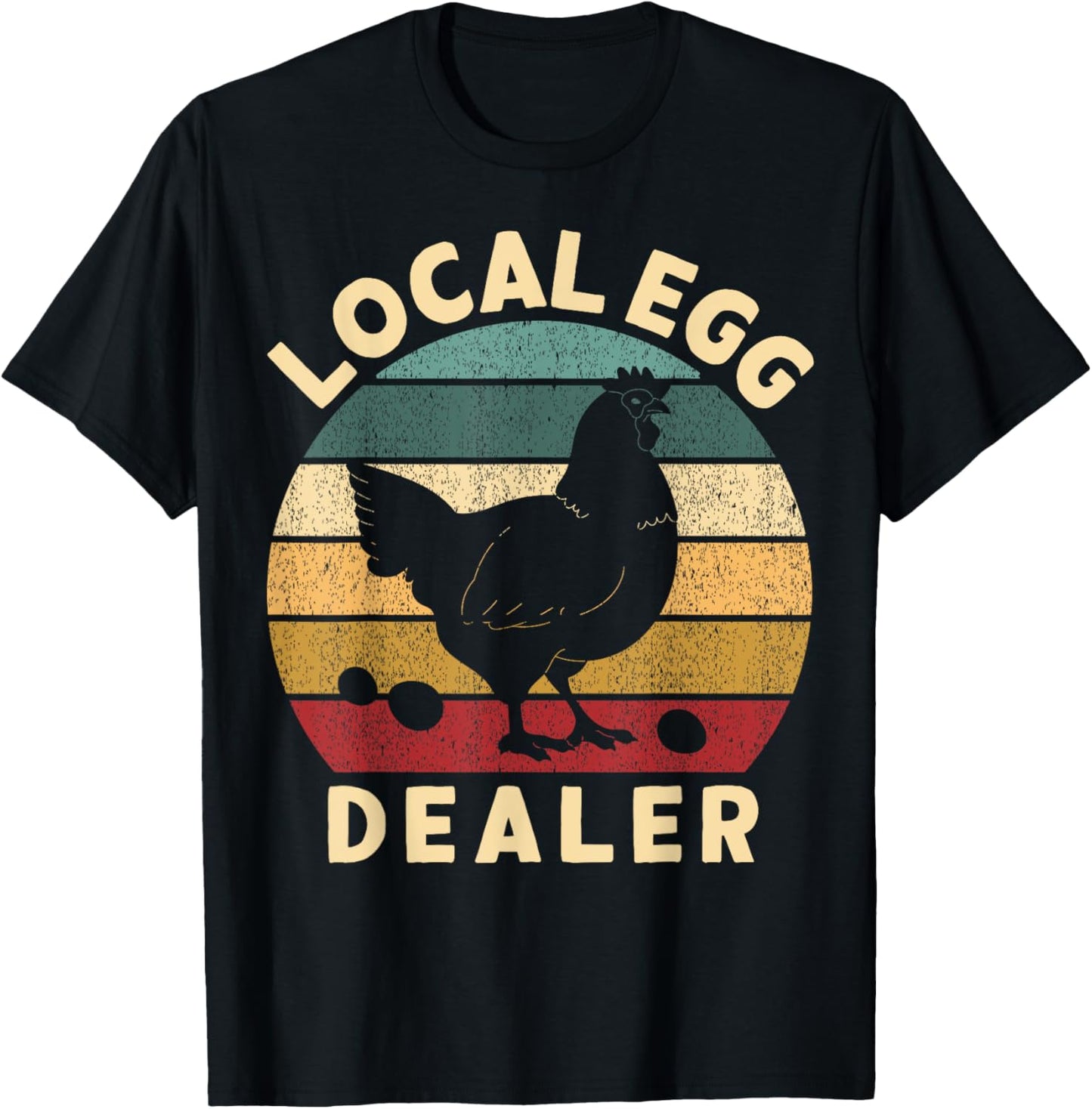 Retro Vintage Local Egg Dealer Farmer Chicken Egg Lover T-Shirt - T-Shirt | Black
