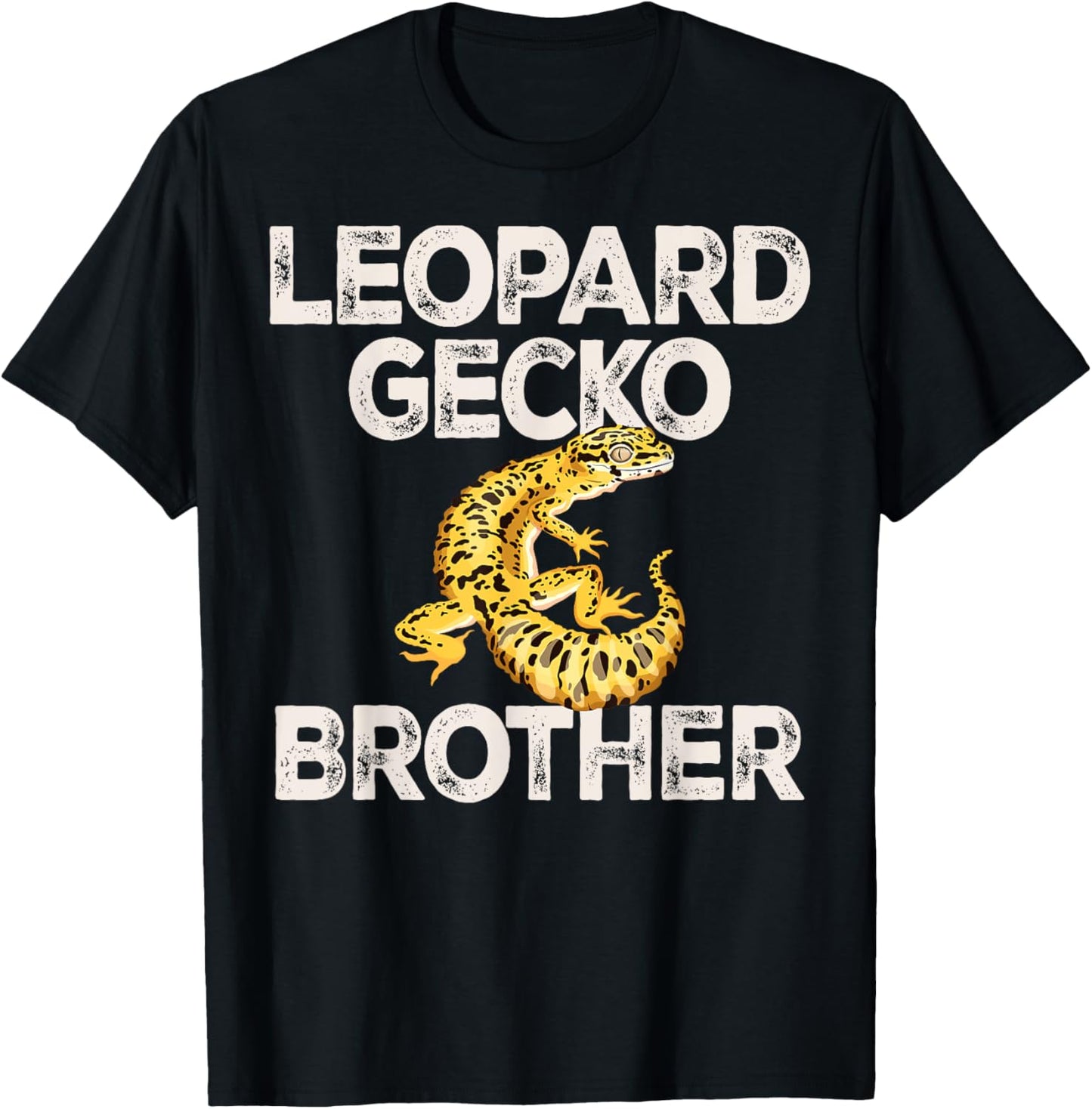 Leopard Gecko Brother lizard Reptiles Common leopard gecko T-Shirt - T-Shirt | Black