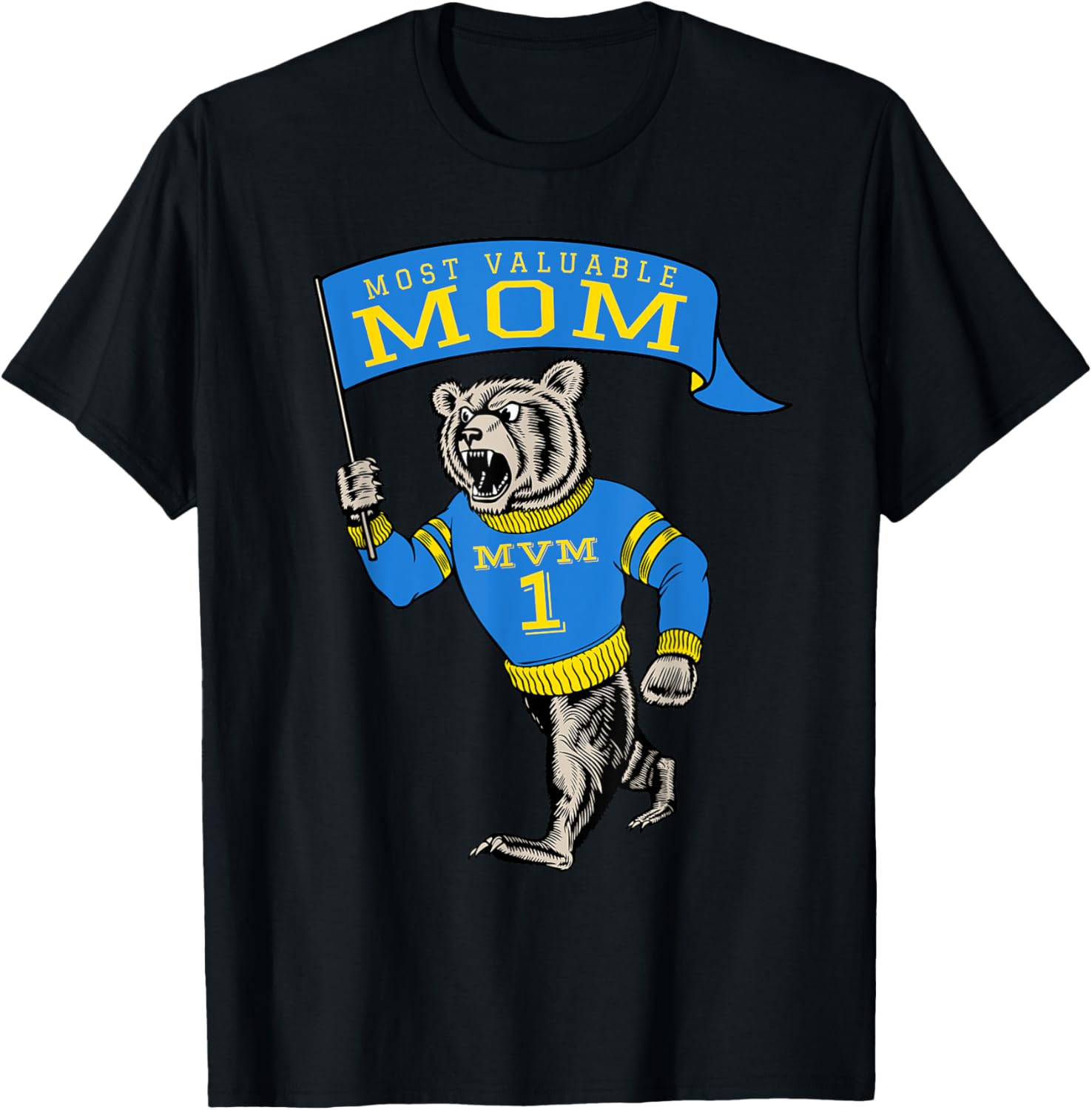 Cute Mom Most Valuable Number 1 Funny Saying T-Shirt - T-Shirt | Black
