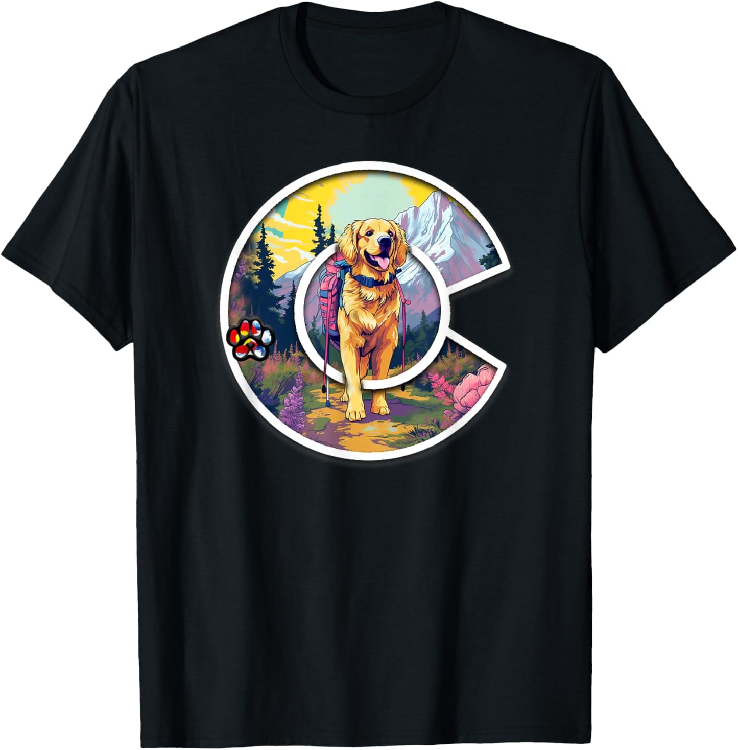 Colorado Golden Retriever - Cute Dog - Rocky Mountains Women Kids T-Shirt - T-Shirt | Black