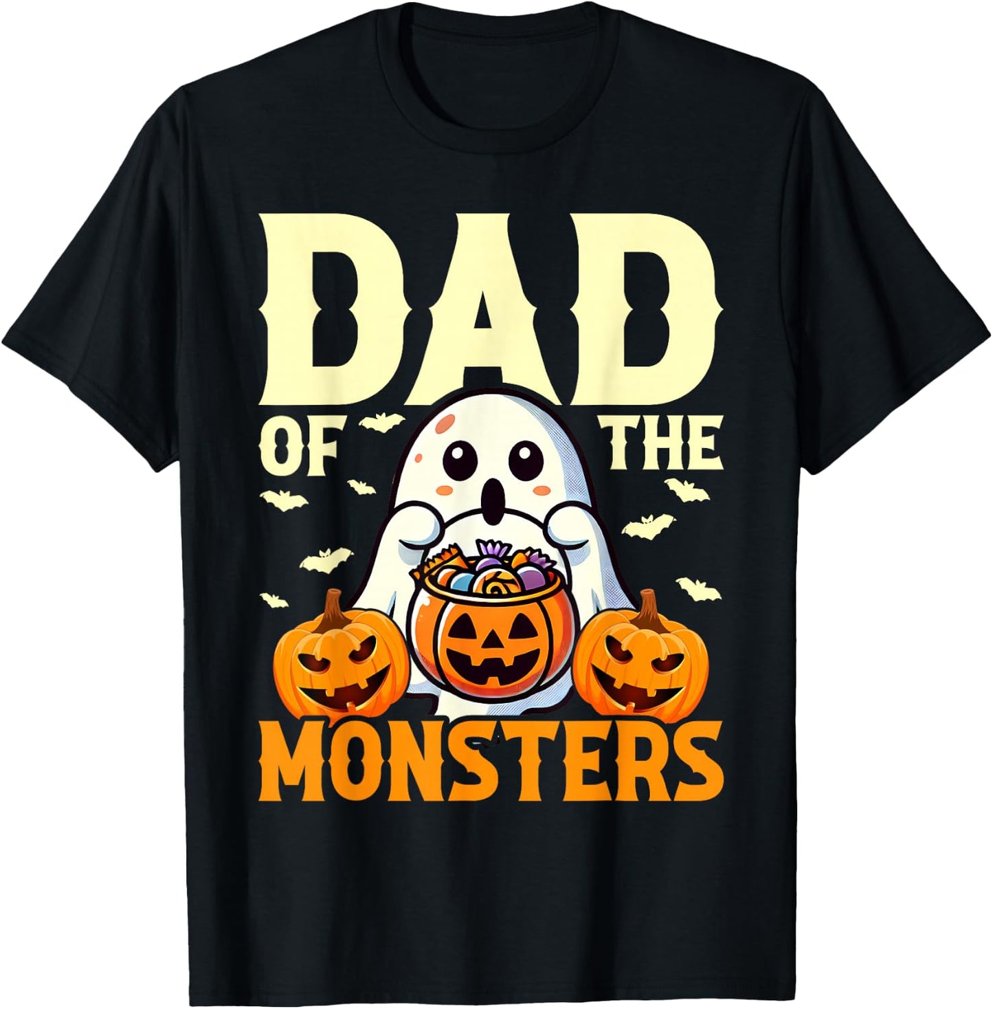 Halloween Dad Of Monsters Funny Family Costume Papa Daddy T-Shirt - T-Shirt | Black