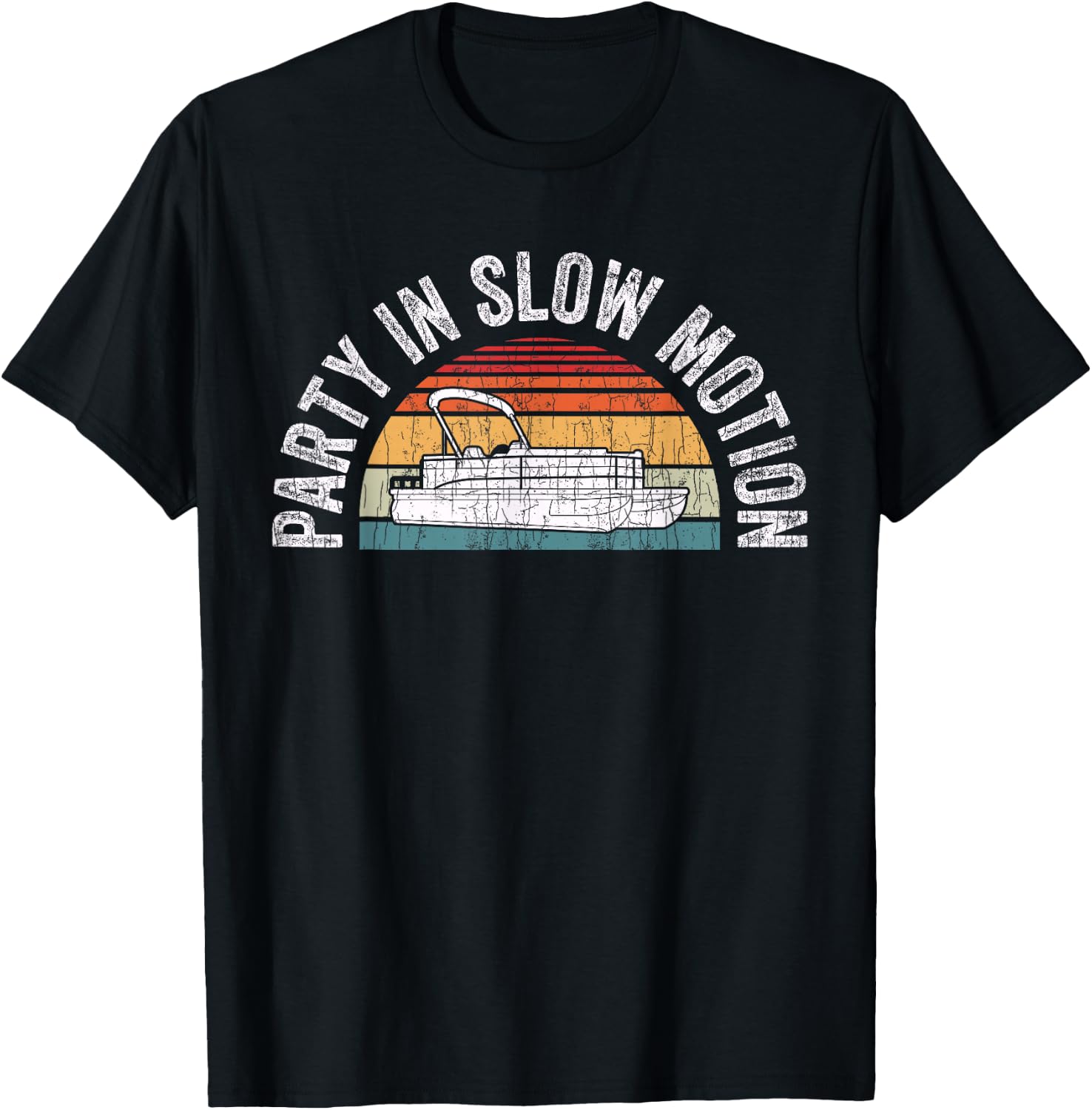 Best Pontoon Captain Shirt Gifts Boat Party in Slow Motion T-Shirt - T-Shirt | Black