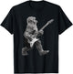 Bigfoot Playing Guitar Rock and Roll Gifts Women Kid T-Shirt - T-Shirt | Black