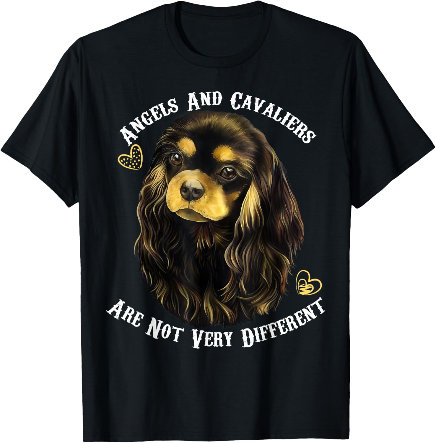 Black and Tan, Cavalier King Charles Spaniel T-Shirt - T-Shirt | Black