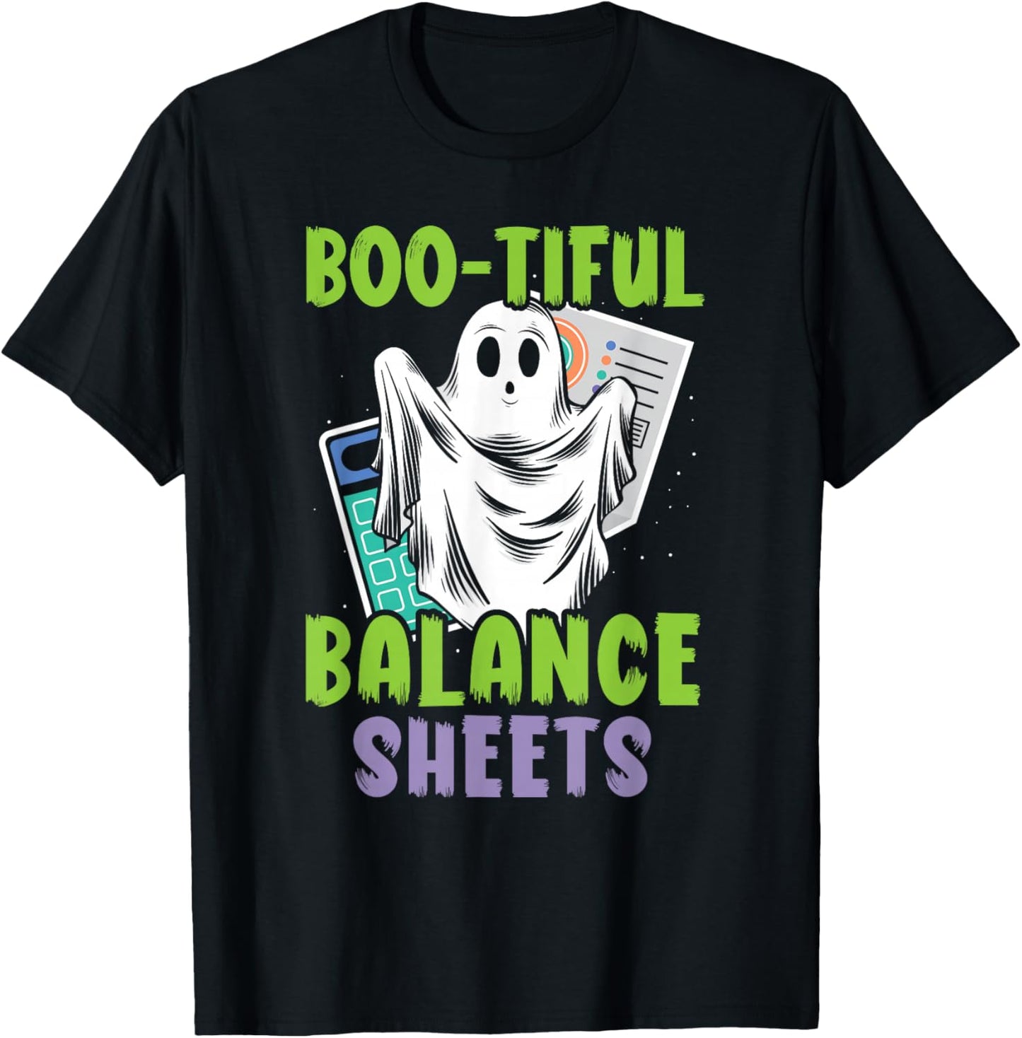 Boo-tiful Balance Sheets Scary Accountant Halloween T-Shirt - T-Shirt | Black