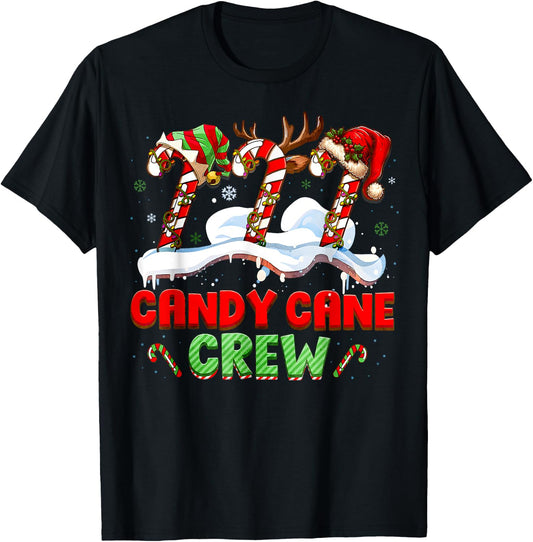 Candy Cane Crew Funny Christmas Candy Lover Xmas Kids T-Shirt - T-Shirt | Black