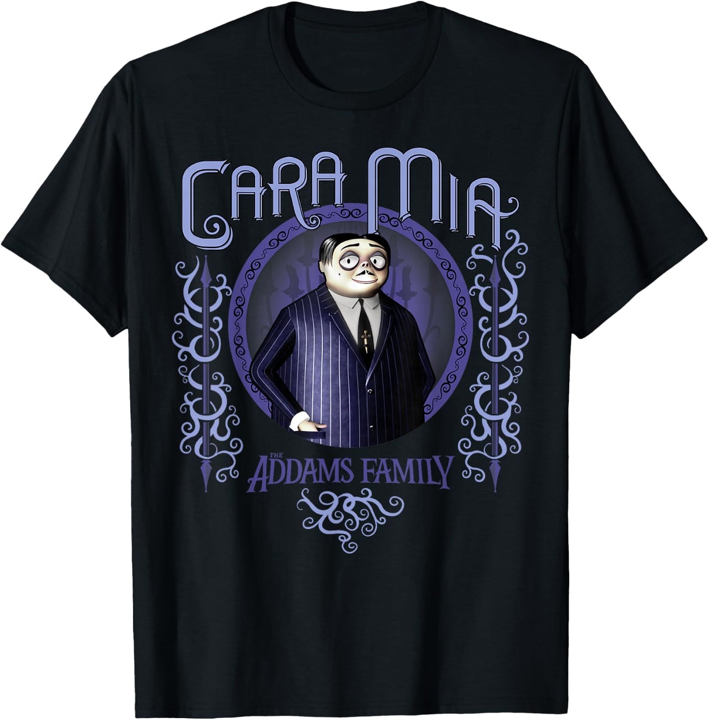Addams Family Gomez Addams Cara Mia Portrait Logo T-Shirt - T-Shirt | Black
