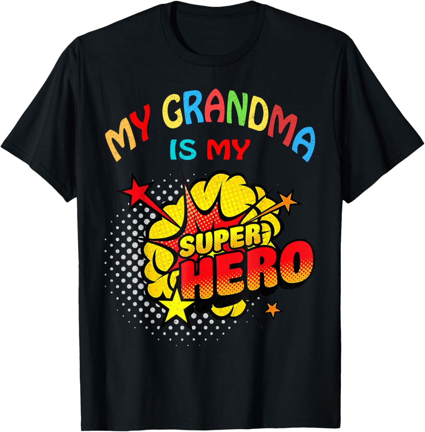 My Grandma Is My Superhero Kids Black T-Shirt - T-Shirt | Black