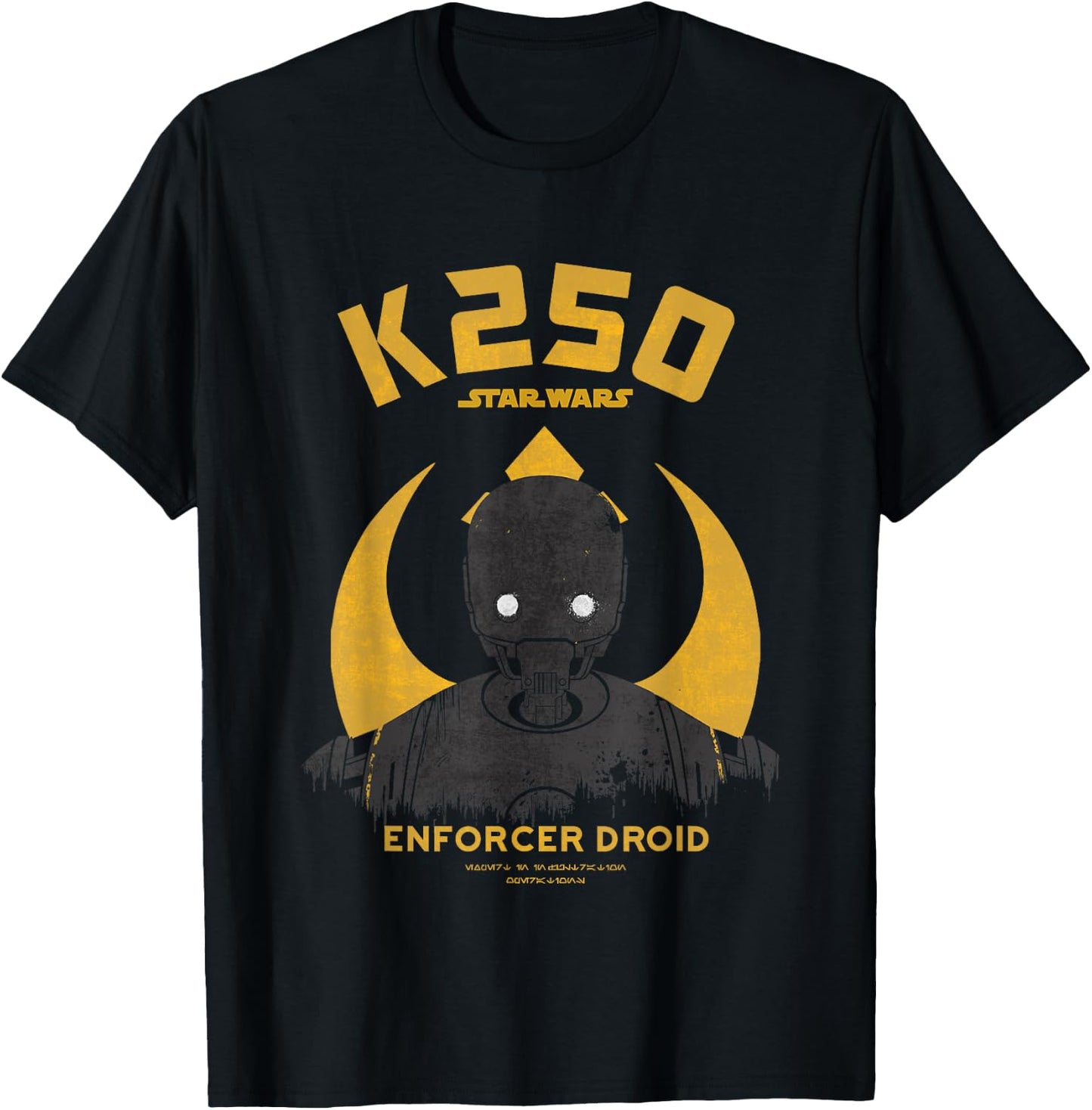 Star Wars Rogue One K250 Enforcer Droid Distressed T-Shirt - T-Shirt | Black