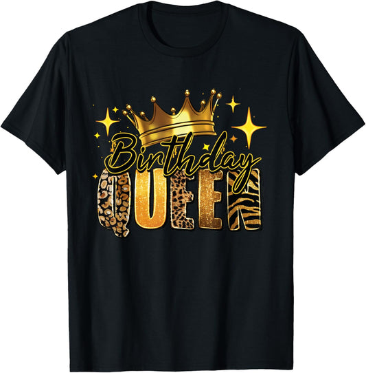 Birthday Queen Cool Couples Matching Birthday Party T-Shirt - T-Shirt | Black