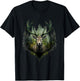 Deer Portrait Forest Motif Artwork Animal Lovers Wildlife T-Shirt - T-Shirt | Black