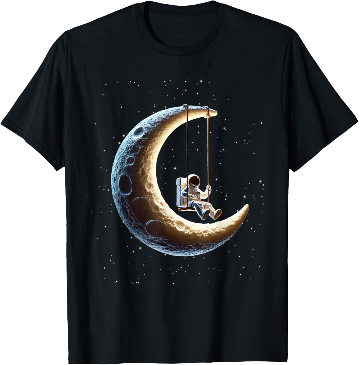 Funny Astronaut Moon gift Men Women kids astronomy space T-Shirt - T-Shirt | Black