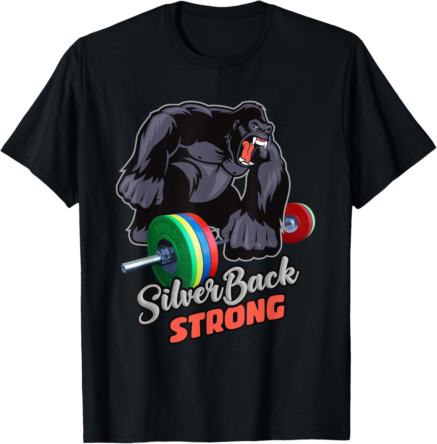 Silverback Strong - Gorilla - Gym Work Out T-Shirt - T-Shirt | Black