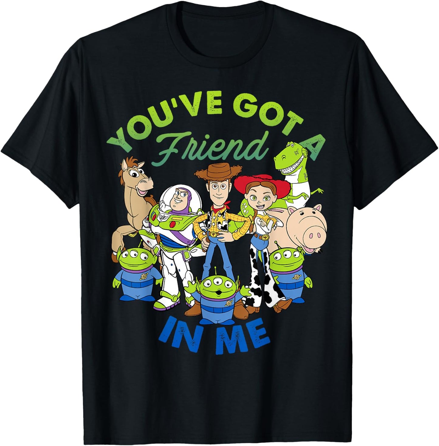 Disney Pixar Toy Story Cartoon Group Shot Graphic T-Shirt - T-Shirt | Black