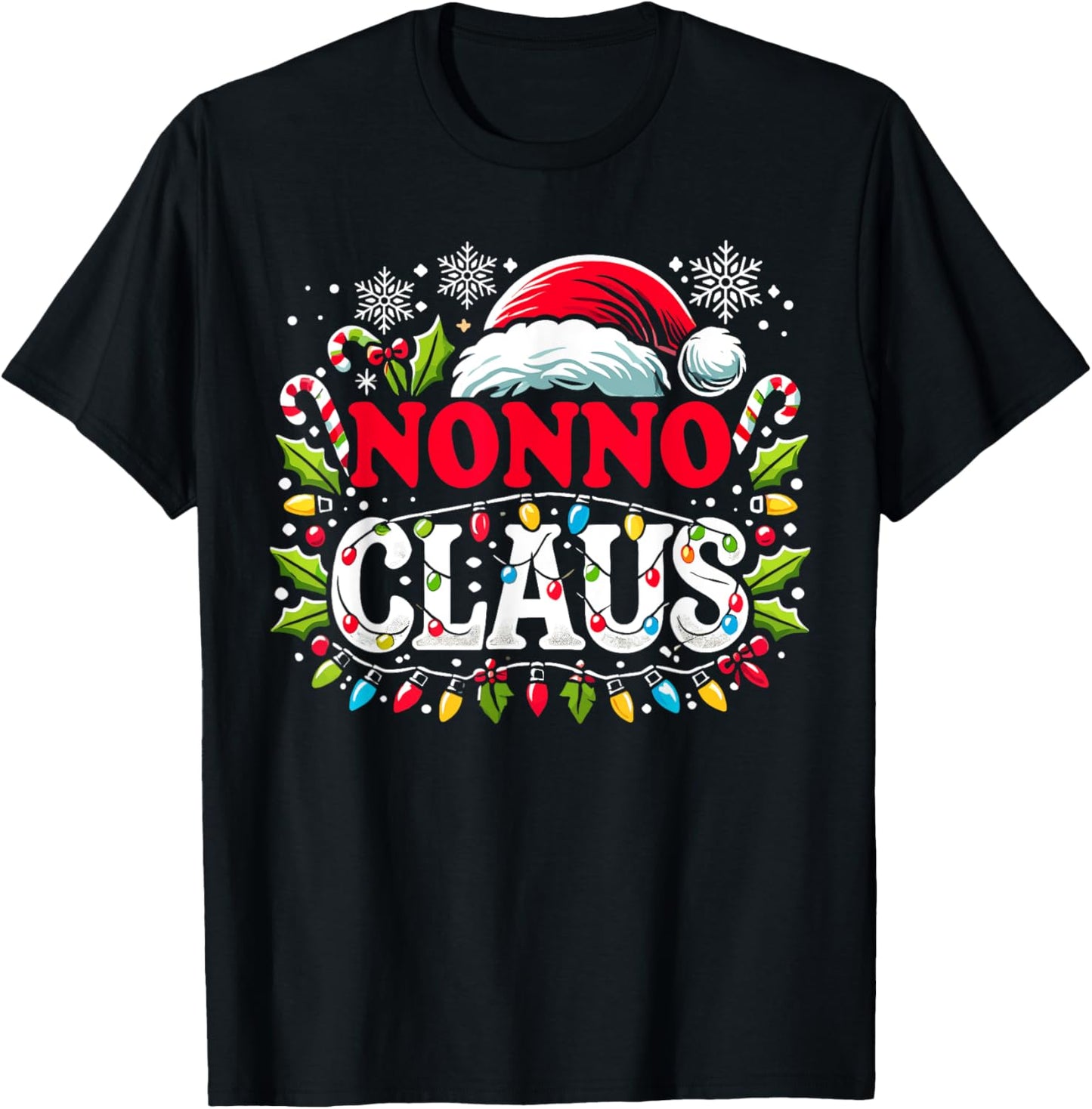 Nonno Claus Funny Christmas Santa Hat, Italian Grandpa Xmax T-Shirt - T-Shirt | Black