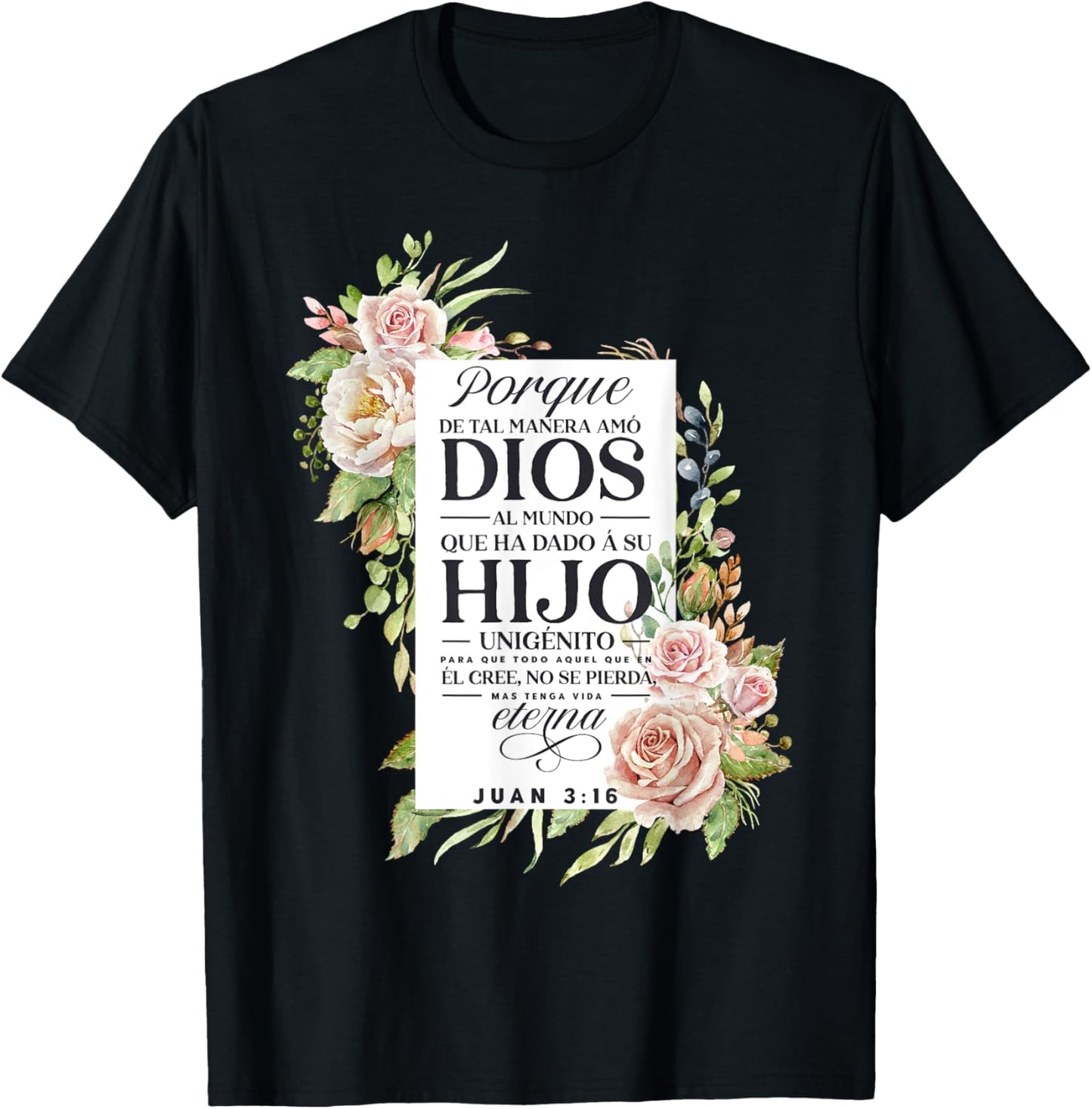 Christians Quote in Spanish Christian Bible Verse Quote T-Shirt - T-Shirt | Black