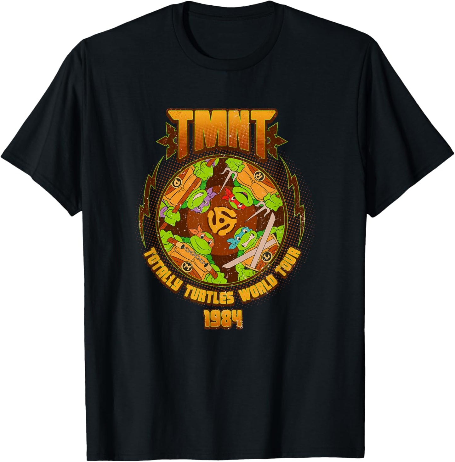 Teenage Mutant Ninja Turtles World Tour 1984 Vintage Logo T-Shirt - T-Shirt | Black