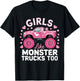Cute Monster Truck Girls Like Monsters Too T-Shirt - T-Shirt | Black