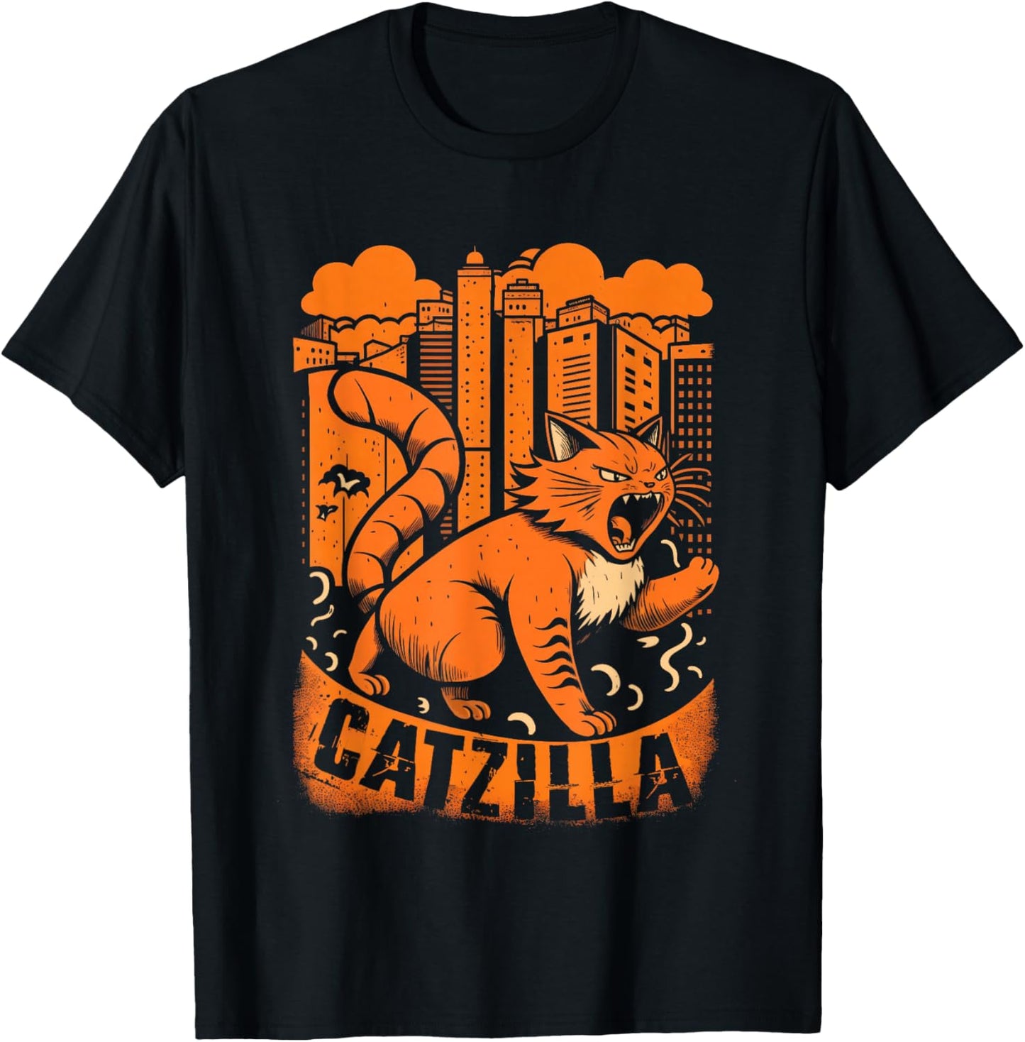 Catzilla Cat Shirt , Cat Shirt Cat Lover T-Shirt - T-Shirt | Black