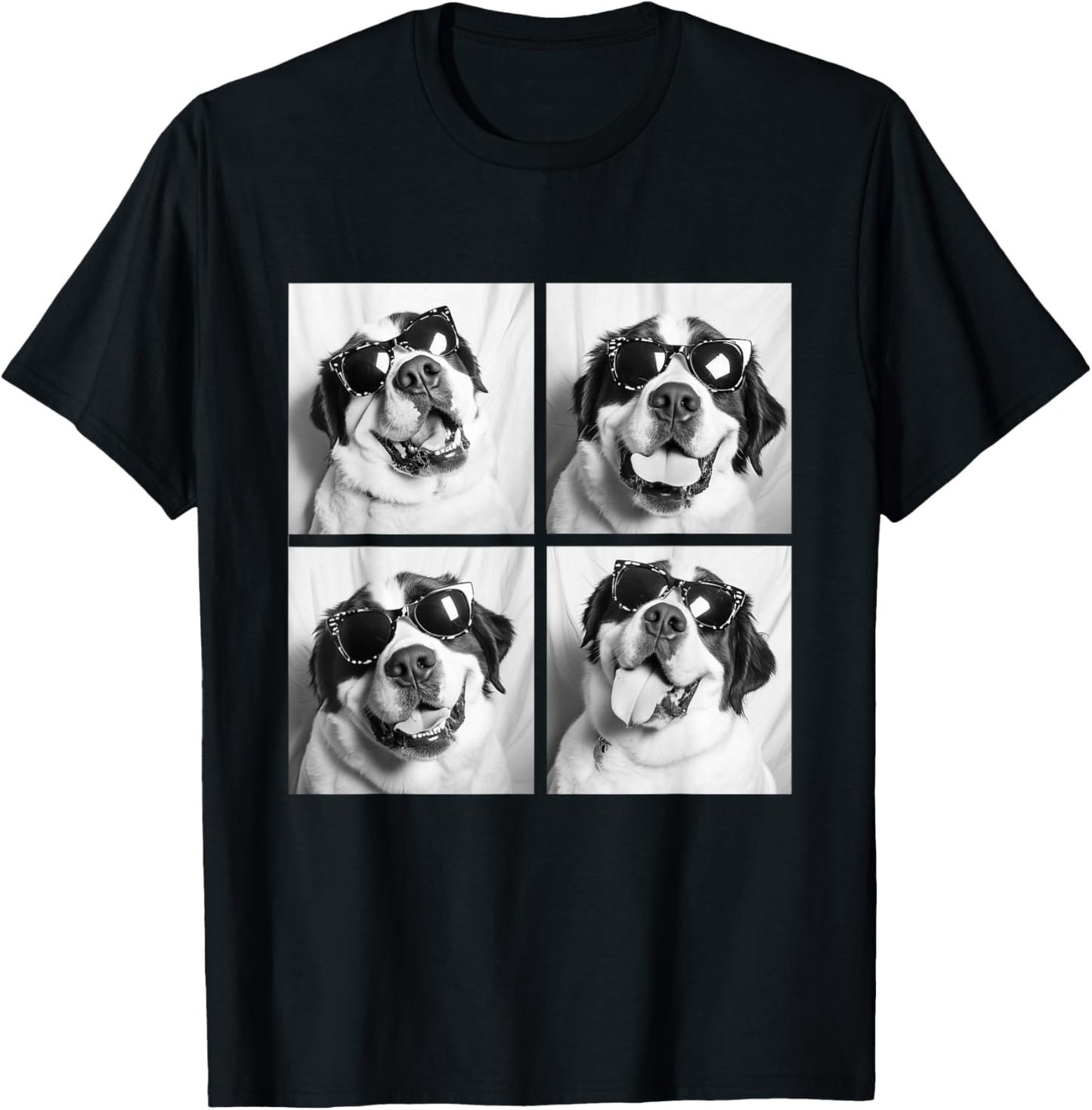 Funny St Bernard with Sunglasses Meme Dogs for Pet Owners T-Shirt - T-Shirt | Black