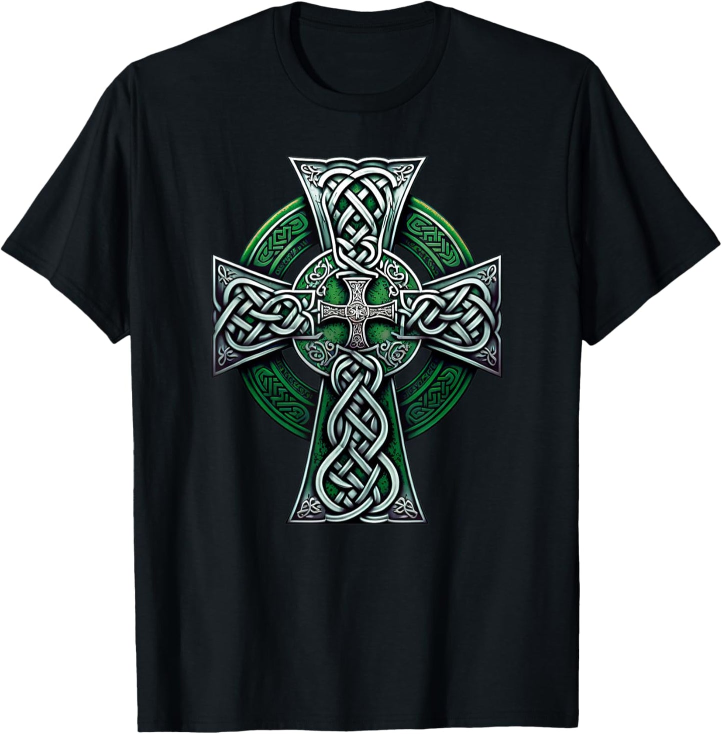 Irish Celtic Cross Knot Christian Holy Trinity Scottish Celt T-Shirt - T-Shirt | Black