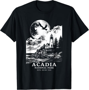 Acadia National Park Maine Vacation Souvenir Outdoors T-Shirt - T-Shirt | Black