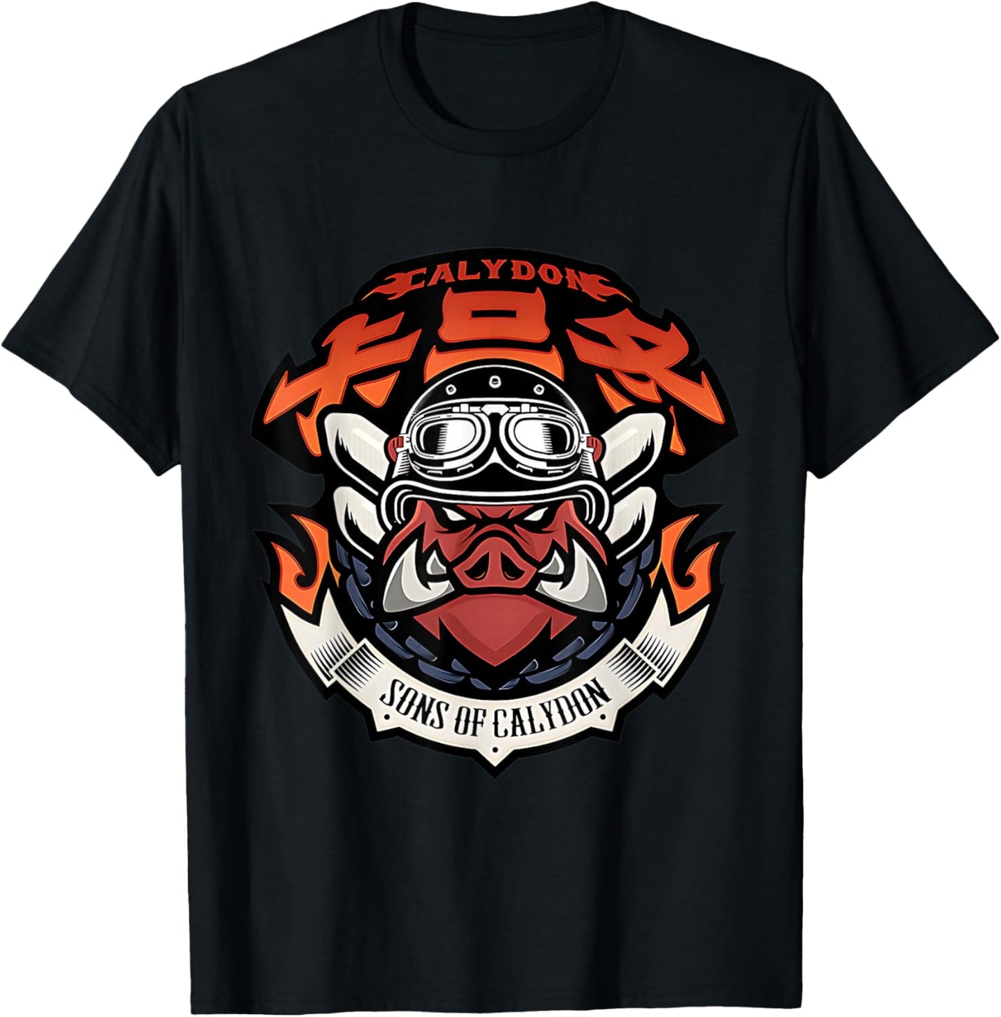 Proxy Agent Appareal Adult - Sons of Cali Themed - Black - Small - Short Sleeve - Modern Round Collar Straight Fit - Cartoon Pattern T-Shirt - T-Shirt | Black