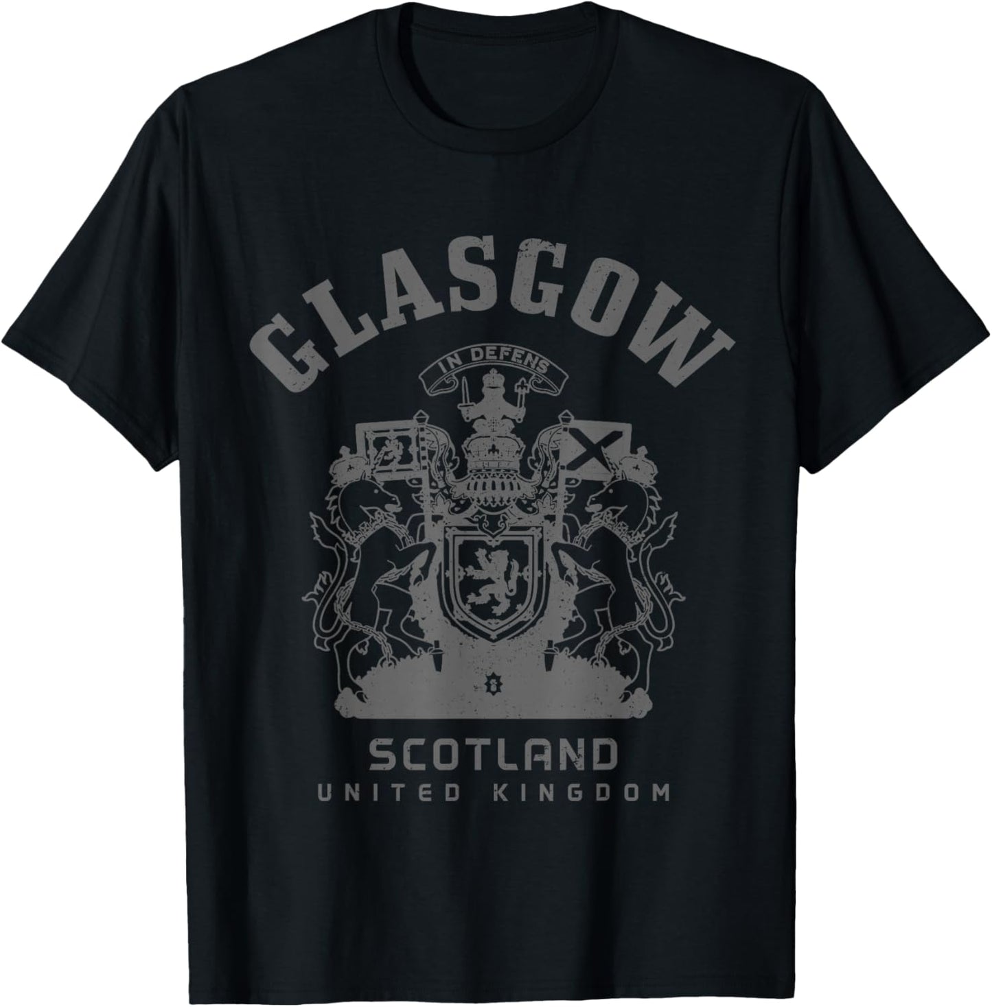 Glasgow Scotland UK Vintage Scottish T-Shirt - T-Shirt | Black