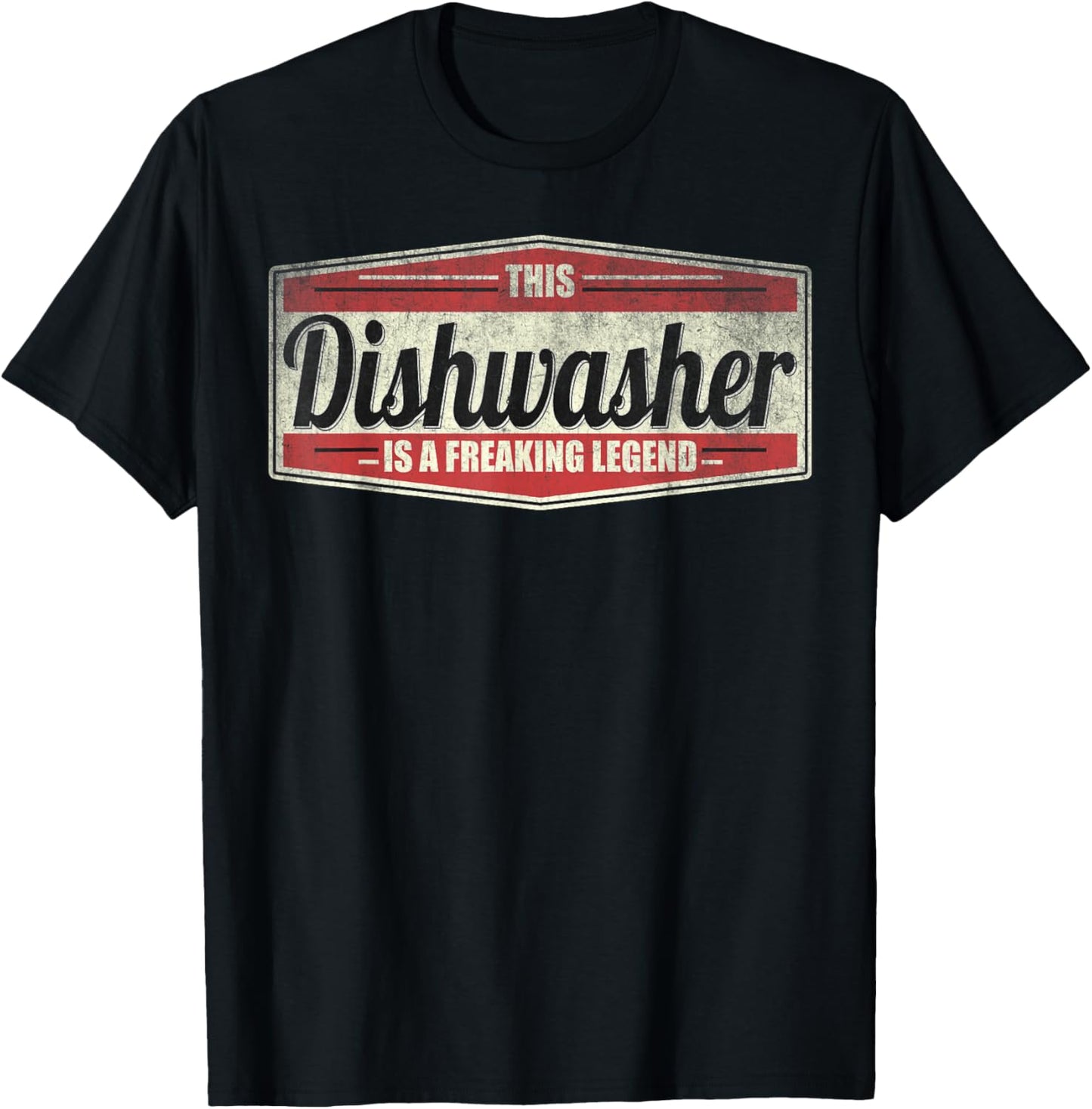 Funny Profession Quote Vintage Dishwasher , Small, Black T-Shirt - T-Shirt | Black