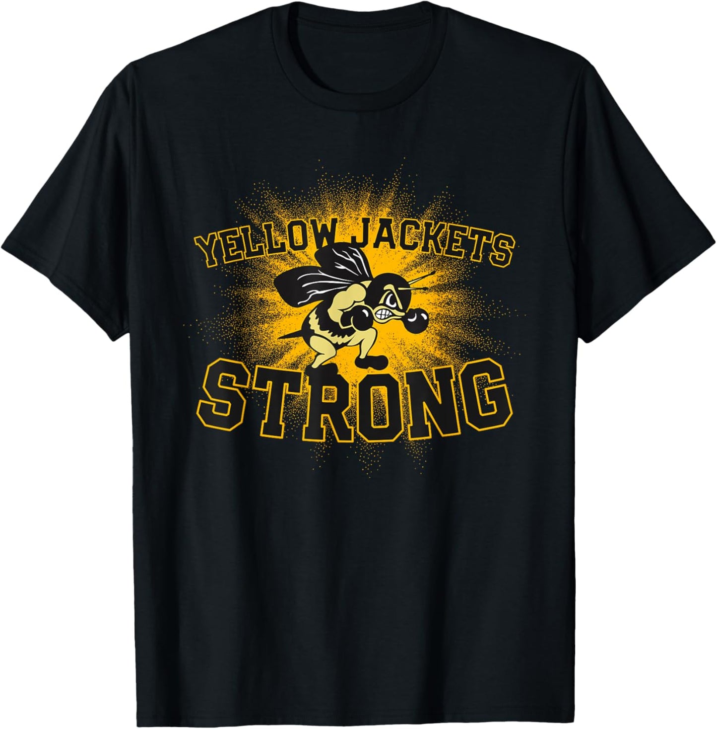 Perrysburg Yellow Jackets Logo Strong Flag HS T-Shirt - T-Shirt | Black