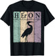 Heron Periodic Table Elements Birdwatching Ornithology T-Shirt - T-Shirt | Black