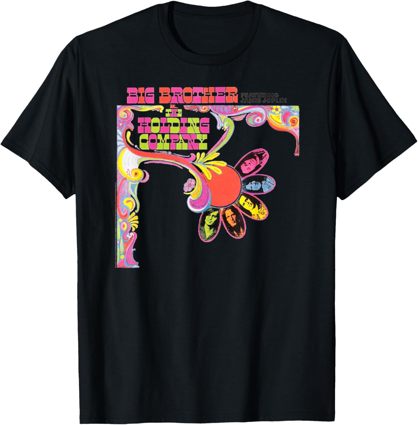 Big Brother and the Holding Company featuring Janis Joplin T-Shirt - T-Shirt | Black