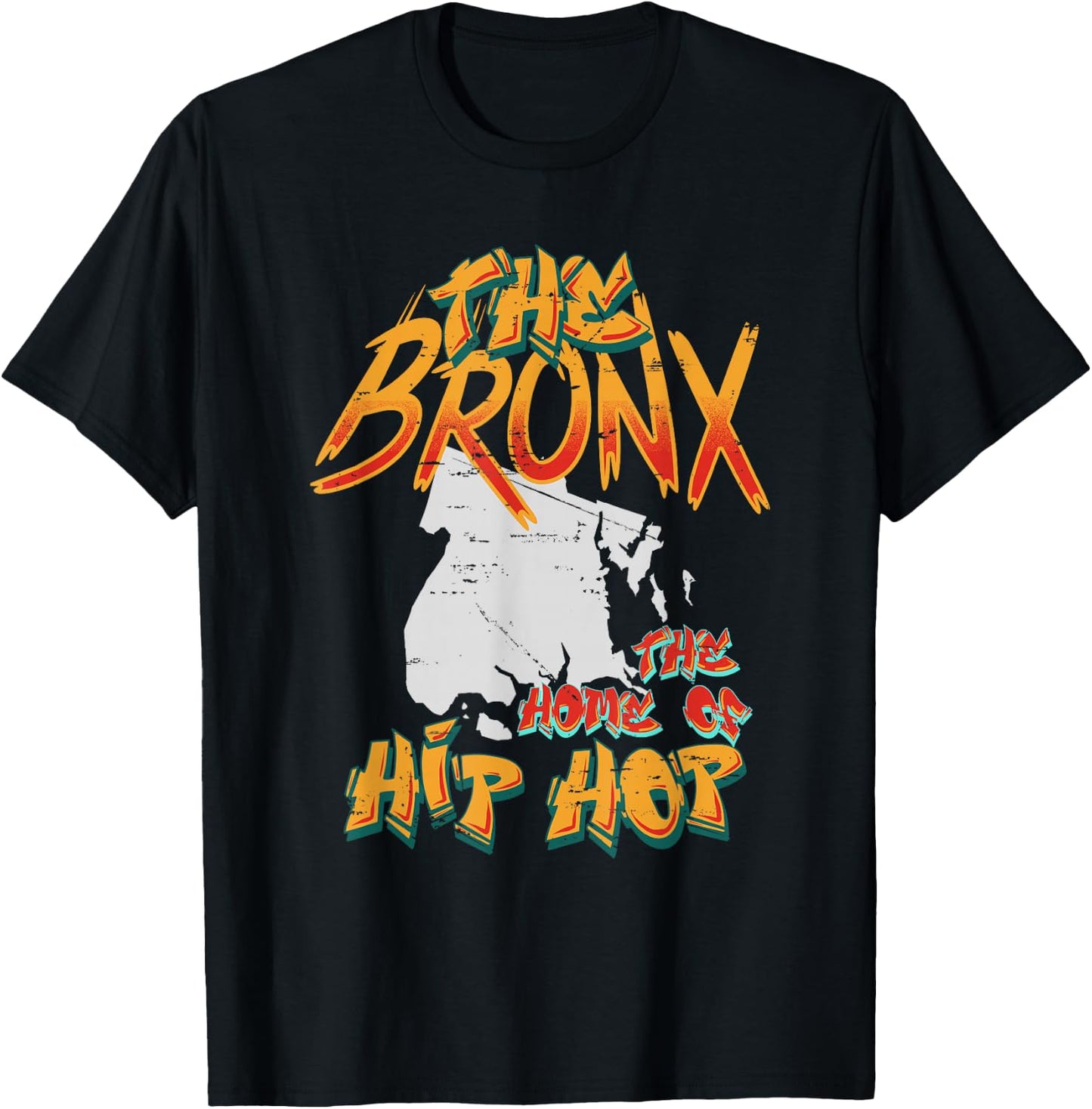Boogie Down Bronx Hip Hop Rap Graffiti art Music design T-Shirt - T-Shirt | Black