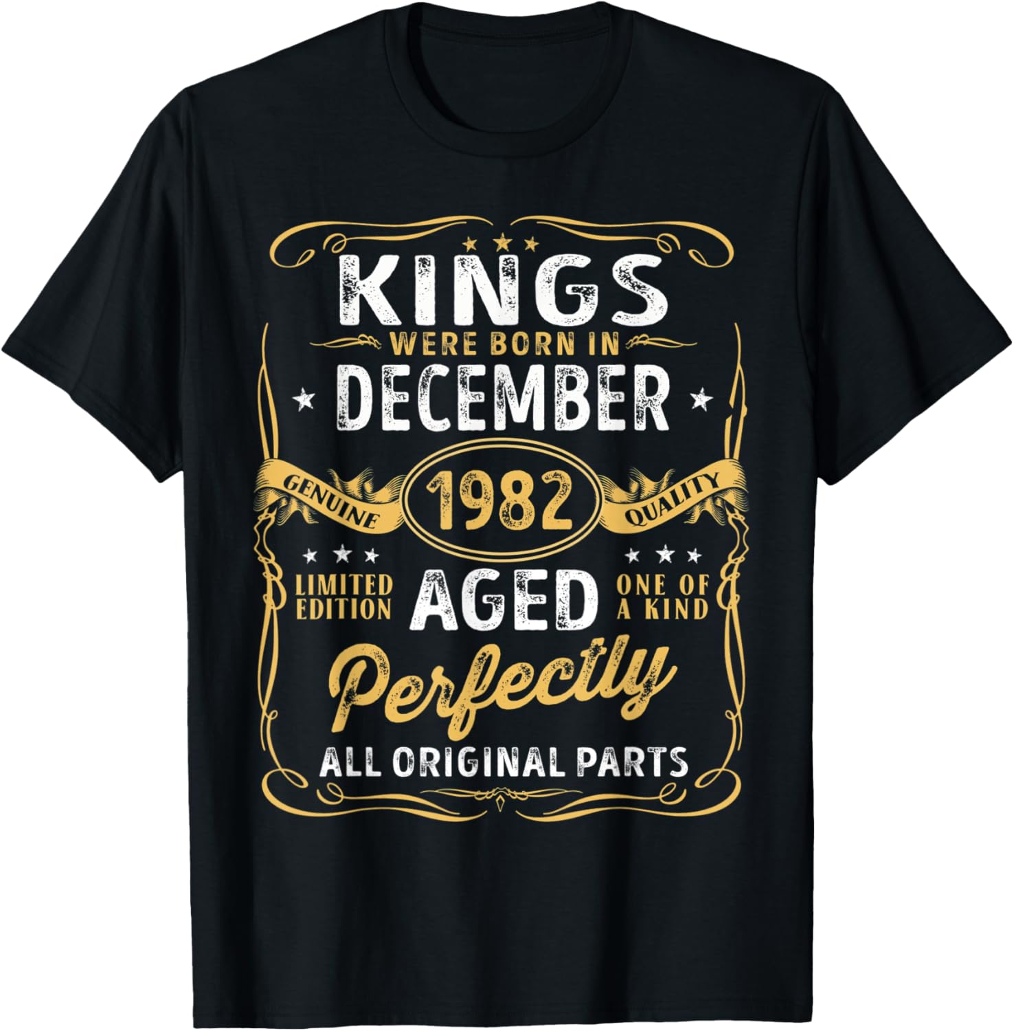 Kings Are Born In December 1982 Limited Edition Vintage Bday T-Shirt - T-Shirt | Black