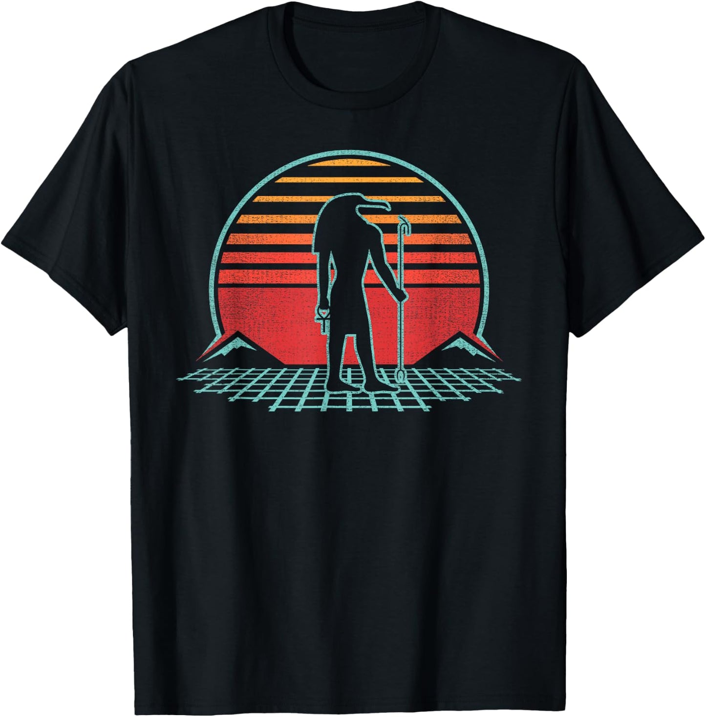 Thoth Egyptian God Retro Vintage 80s Gift T-Shirt - T-Shirt | Black
