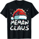 Memaw Claus Christmas Lights Matching Family Xmas Pajama T-Shirt - T-Shirt | Black