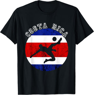 Costa Rican Soccer Team Vintage Costa Rica Flag Costa Rica T-Shirt - T-Shirt | Black