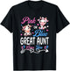 Pink Or Blue Great Aunt Loves You Cow Baby Gender Reveal T-Shirt - T-Shirt | Black