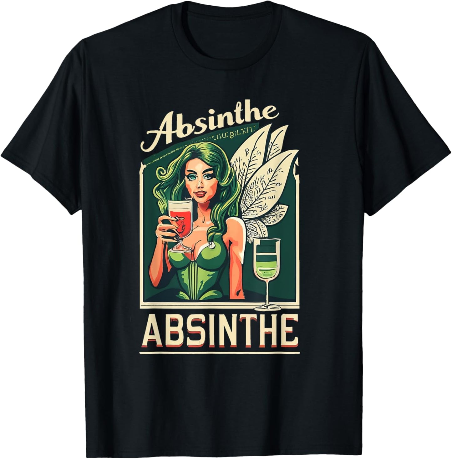 Green Fairy Vintage - Absinthe Enthusiast Gift T-Shirt - T-Shirt | Black