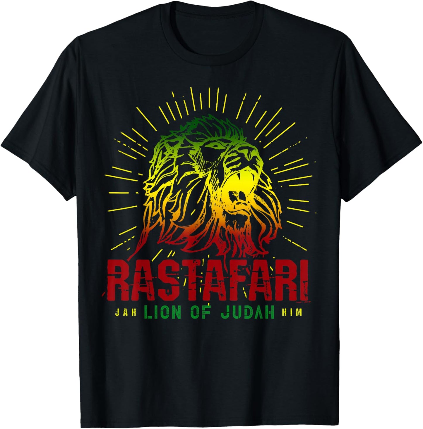 Rastafari Lion of Judah - Jah Him Reggae Music Rasta Gift T-Shirt - T-Shirt | Black